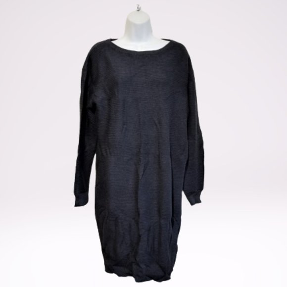 NWOT Long knit charcoal dress/ sweater - Picture 1 of 8